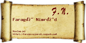 Faragó Nimród névjegykártya