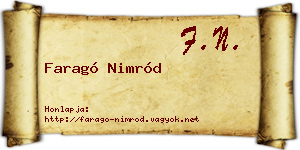 Faragó Nimród névjegykártya